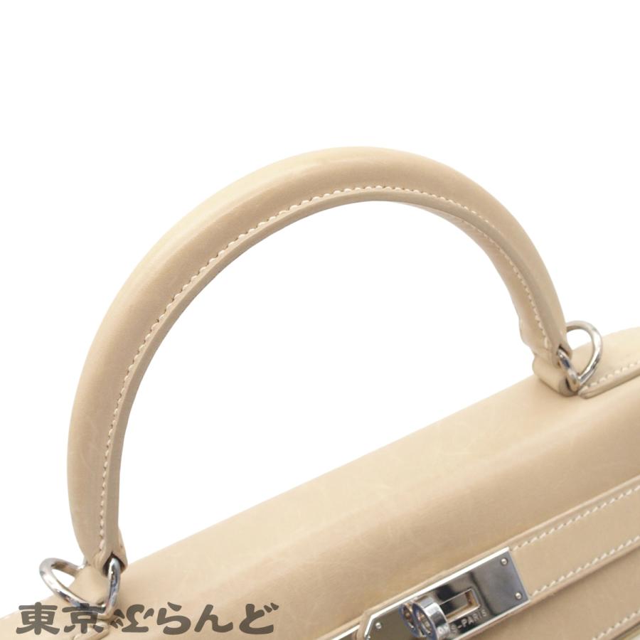 HERMES（エルメス） ケリー28 □F刻印 ベージュ シルバー金具