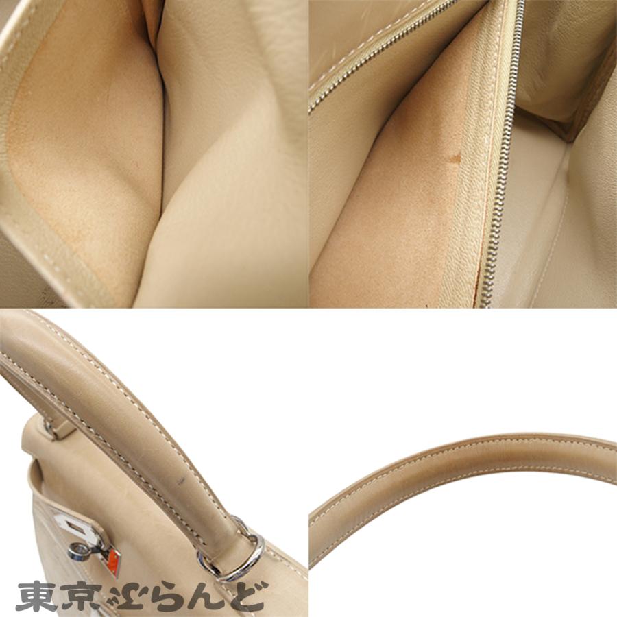 HERMES（エルメス） ケリー28 □F刻印 ベージュ シルバー金具