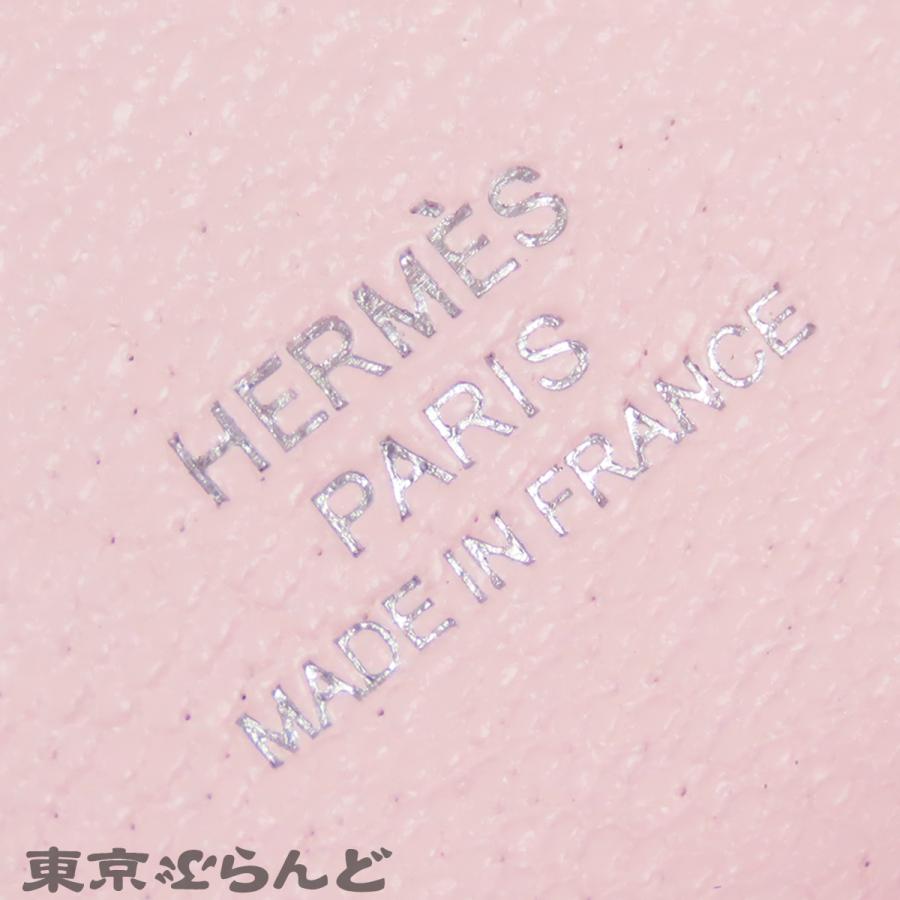 大特価★エルメス カルヴィデュオ ケース ローズダーリン W刻印 折り財布 HERMES（エルメス） カルヴィ デュオ W刻印 ローズダーリン シルバー