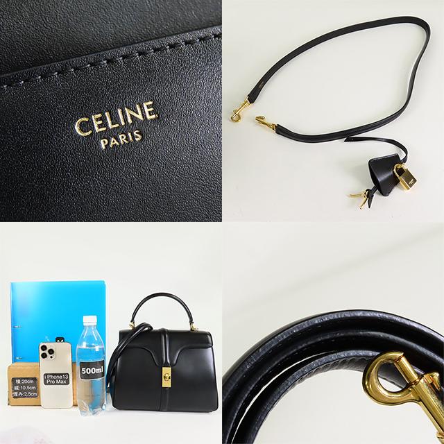 CELINE（セリーヌ） スモール 16 セーズ 188003 ブラック カーフ 2WAY 