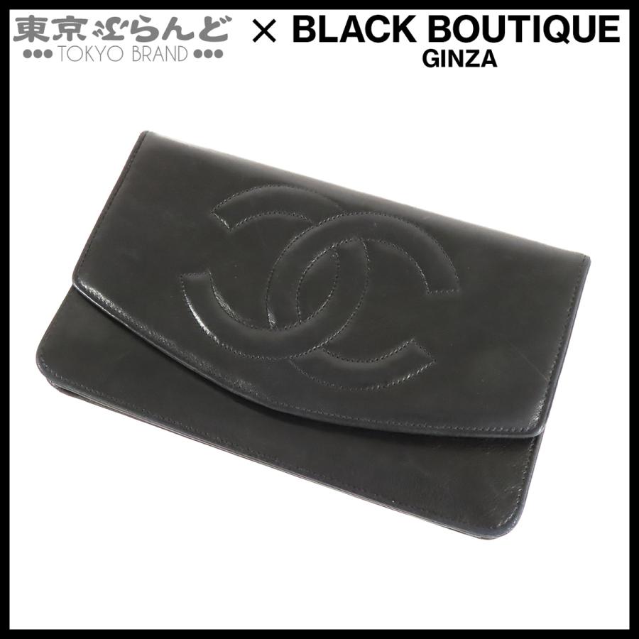シャネル CHANEL 長財布 ブラック ココマーク ヴィンテージ CHANEL（シャネル） ココマーク 長財布 ブラック ゴールド金具
