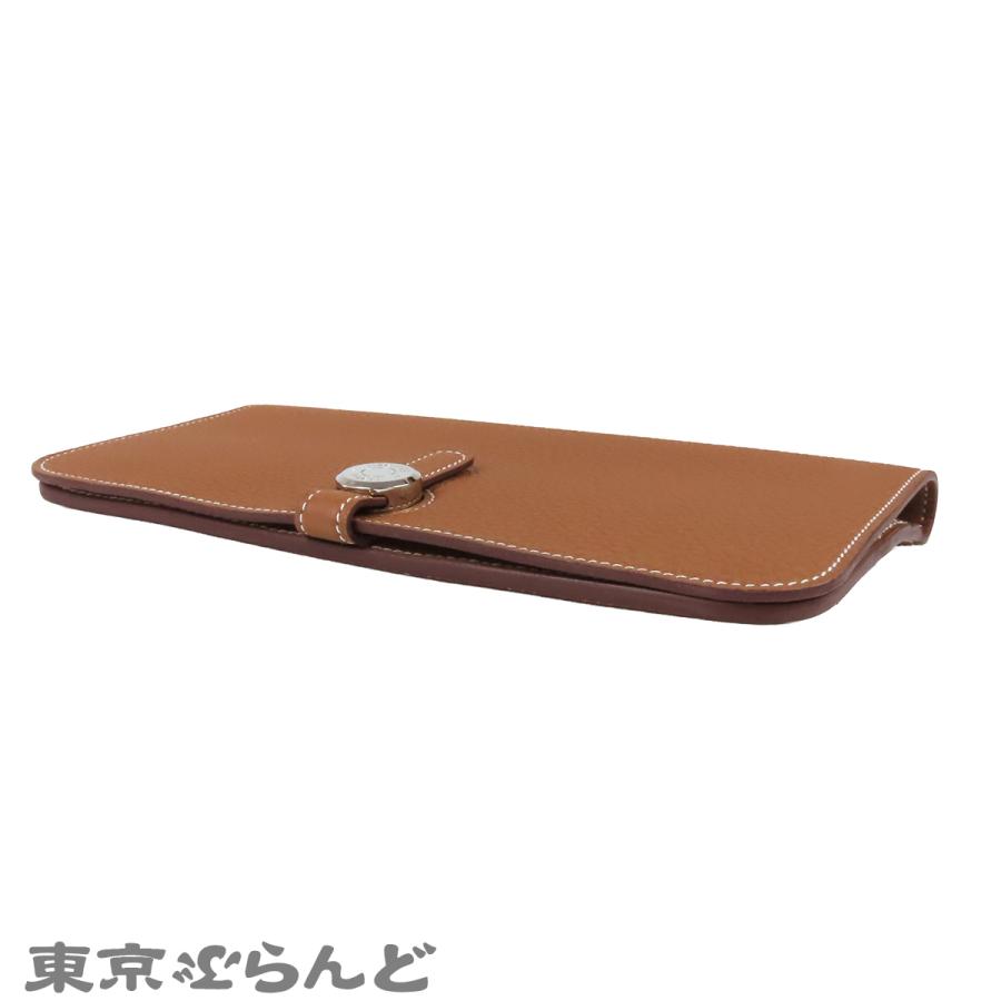 エルメス　ドゴン　長財布　ケース付　ゴールド　茶色　ゴールド金具　紙袋付 HERMES（エルメス） ドゴン ロング D刻印 ゴールド シルバー金具 トゴ