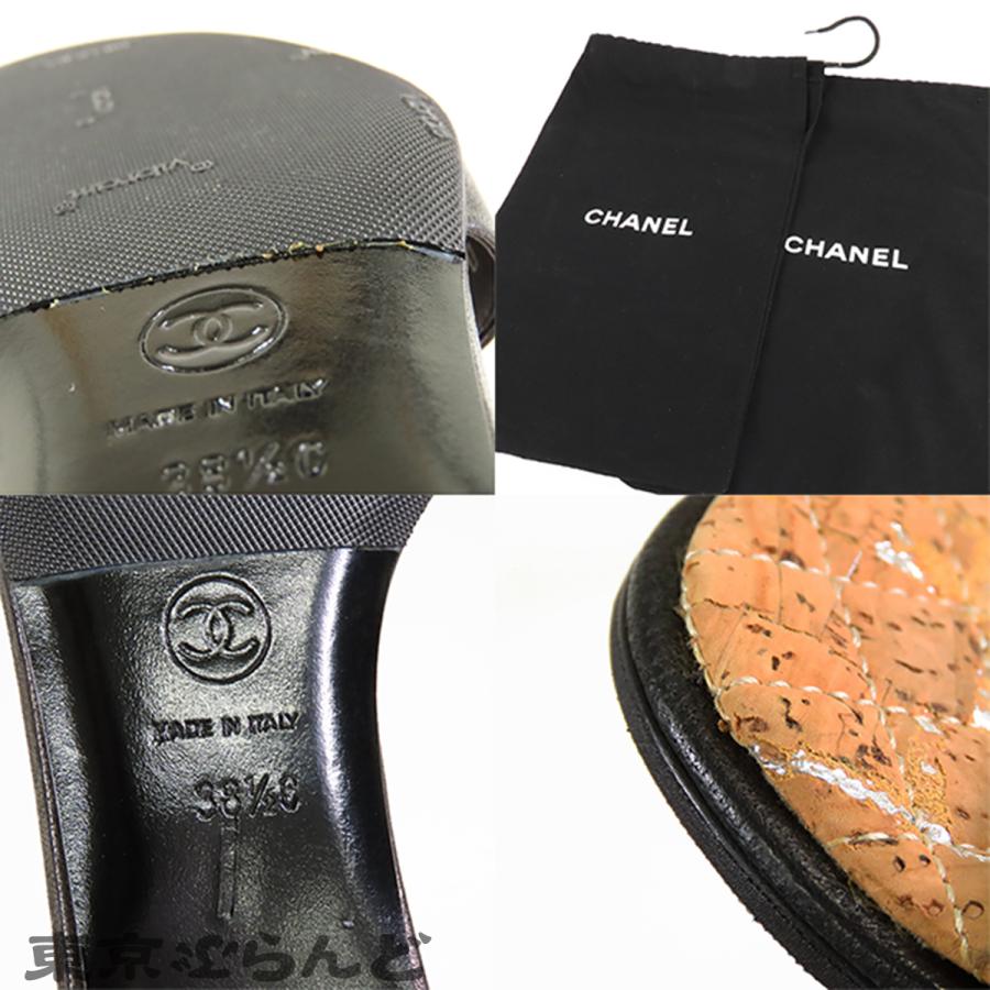 CHANEL（シャネル） スライドサンダル G28177 ブラック レザー コルク