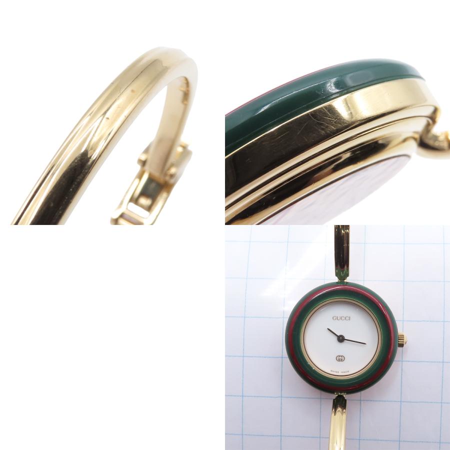 GUCCI（グッチ） チェンジベゼル 11/12 ホワイト GP バングルウォッチ