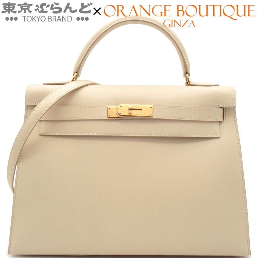 HERMES（エルメス） ケリー32 □B刻印 アイボリー系 ゴールド金具