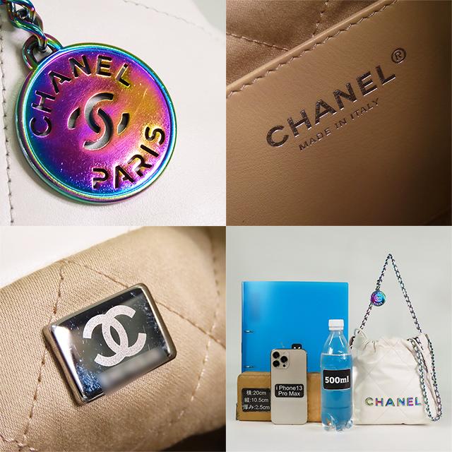 CHANEL（シャネル） シャネル22 ミニ ホワイト レインボー金具 カーフ