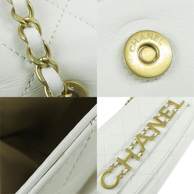 CHANEL（シャネル） チェーンショルダーバッグ ホワイト 白 ゴールド