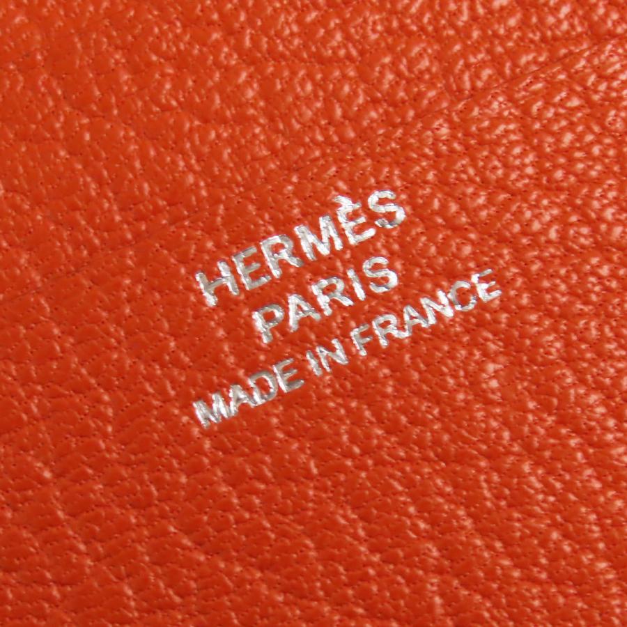 HERMES（エルメス） エブリン □Q刻印 オレンジ シェーブル パスケース