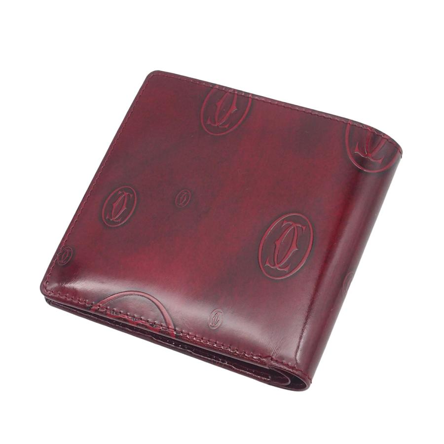 新品未使用正規品 Cartier 箱付二つ折り財布 コンパクトウォレット大人気 Cartier（カルティエ） コンパクト財布 L3000263 ボルドー パテント