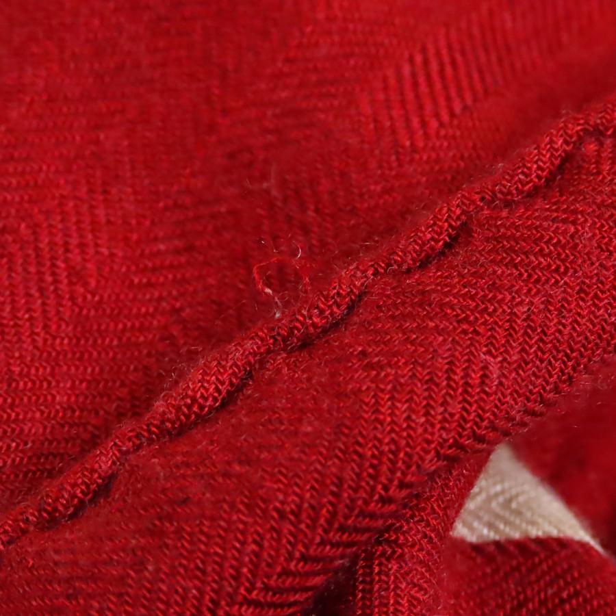 HERMES（エルメス） カレ ジェアン 140 ベージュxレッド カシミヤ
