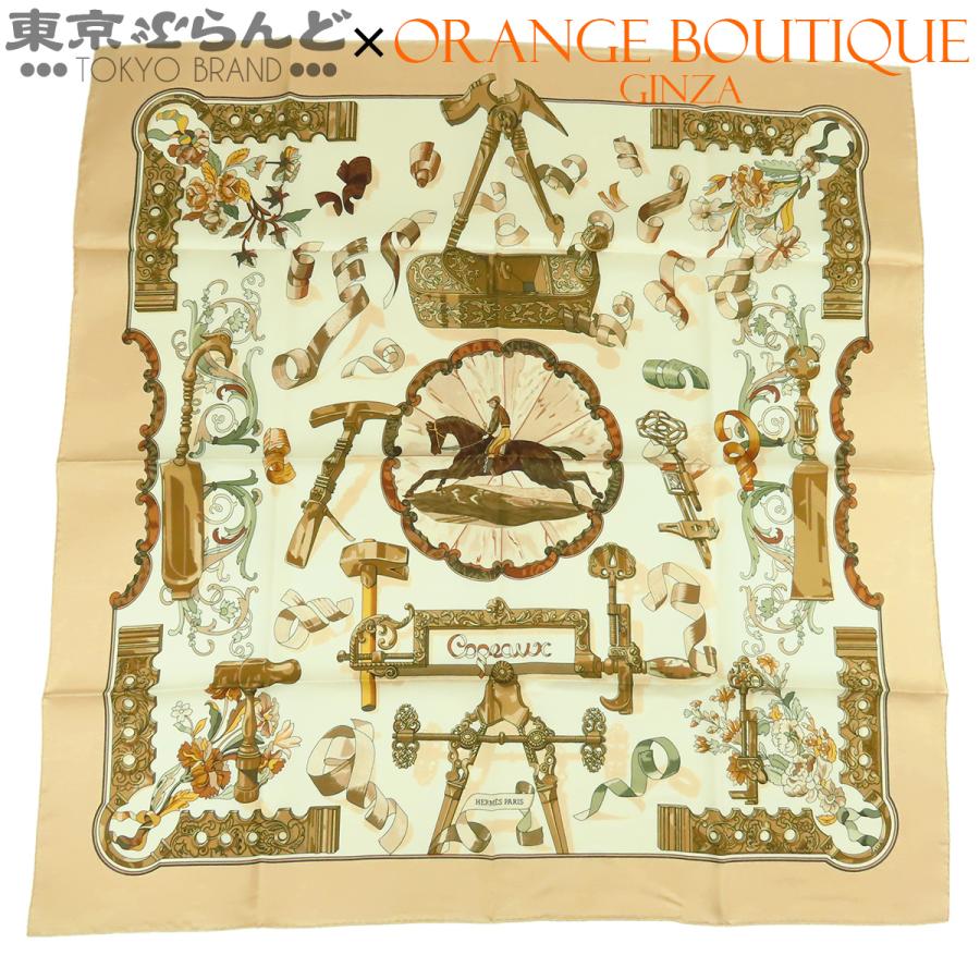 HERMES（エルメス） カレ 90 ベージュxマルチカラー シルク Copeaux