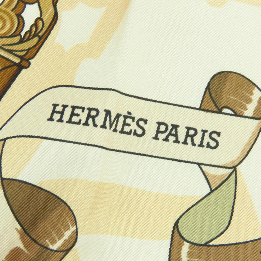HERMES（エルメス） カレ 90 ベージュxマルチカラー シルク Copeaux