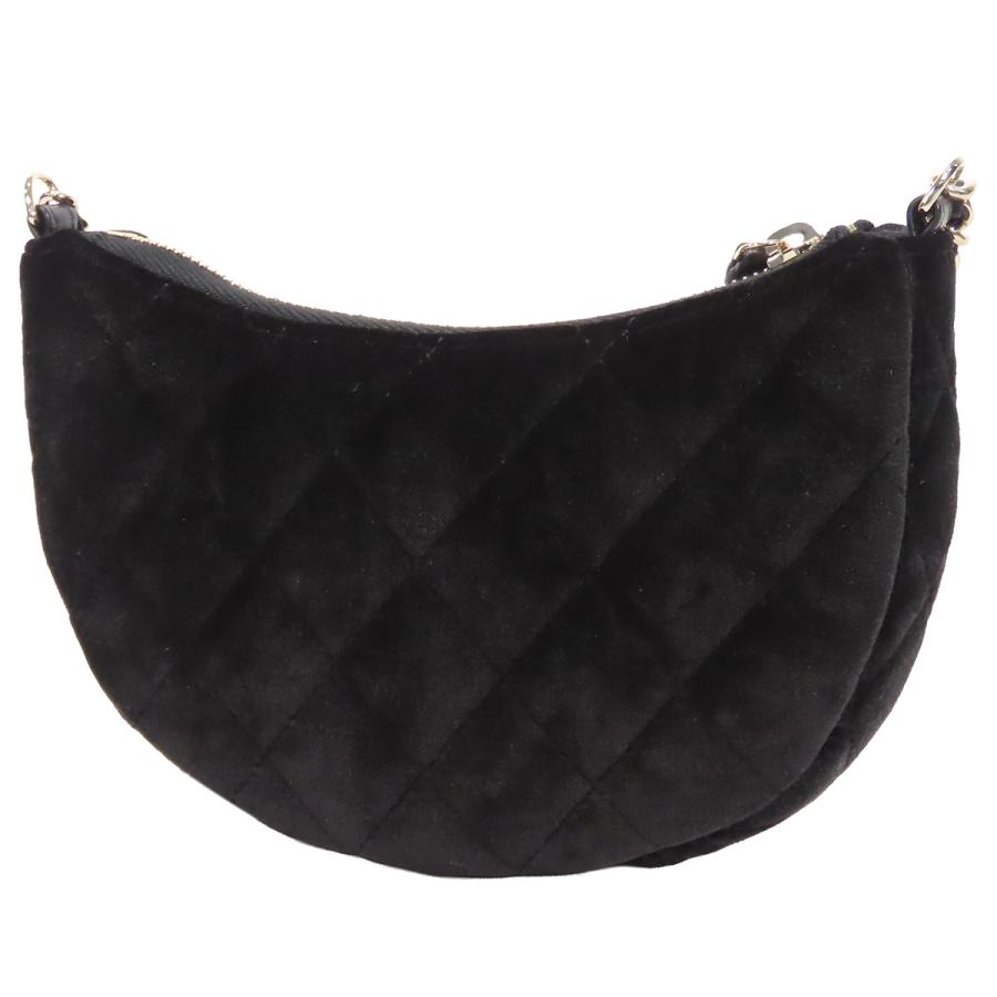 CHANEL（シャネル） チェーンバッグ ブラック 黒 G金具 ベロア レザー