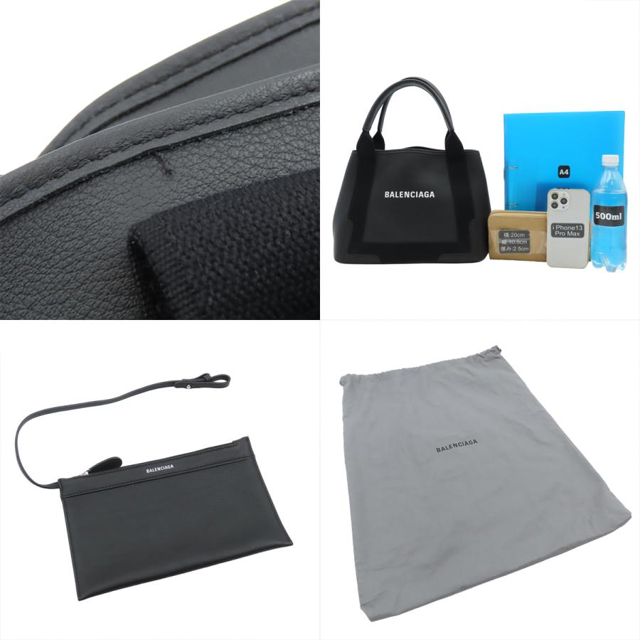 バレンシアガ ノベルティ 袋付き BALENCIAGA（バレンシアガ） ネイビーカバス 339933 ブラック レザー