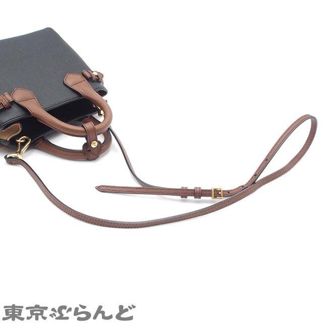 バーバリー BURBERRY ロンドン 2WAY ブラックxブラウン レザー ショルダーバッグ レディース A 103018634｜tokyobrand｜04