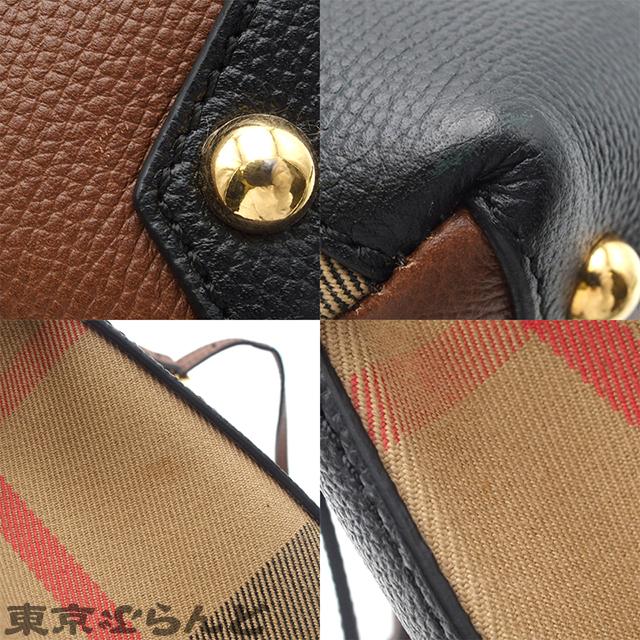 バーバリー BURBERRY ロンドン 2WAY ブラックxブラウン レザー ショルダーバッグ レディース A 103018634｜tokyobrand｜07