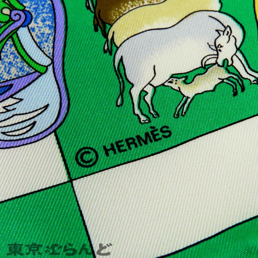 HERMES（エルメス） カレ 90 グリーンxマルチカラー シルク fantaisies