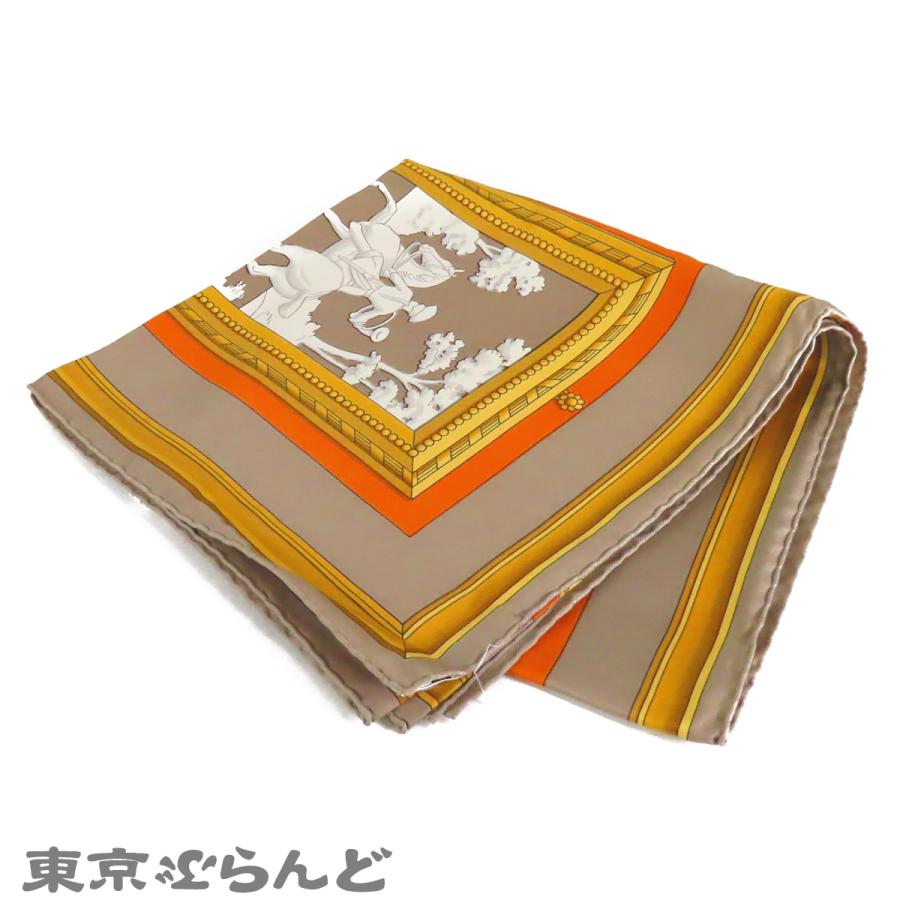 HERMES（エルメス） カレ 90 オレンジxグレー シルク WEDGWOOD