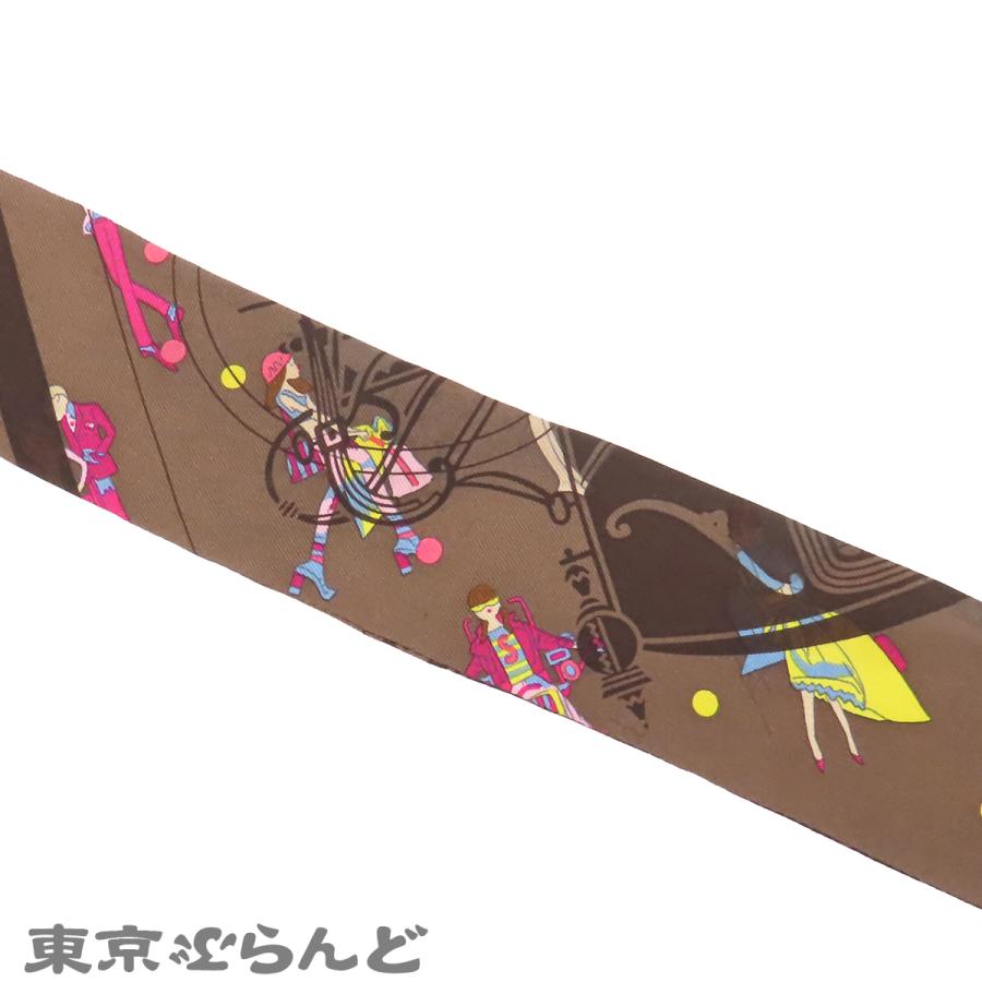 HERMES（エルメス） ツイリー ブラウンxマルチカラー シルク エクス