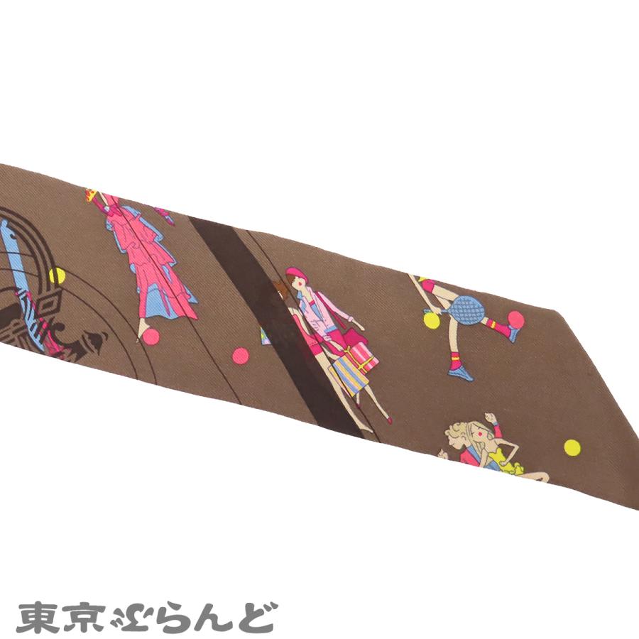 HERMES（エルメス） ツイリー ブラウンxマルチカラー シルク エクス