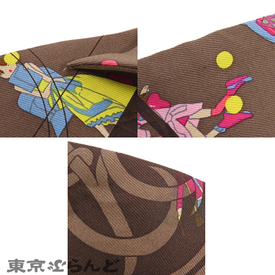 HERMES（エルメス） ツイリー ブラウンxマルチカラー シルク エクス