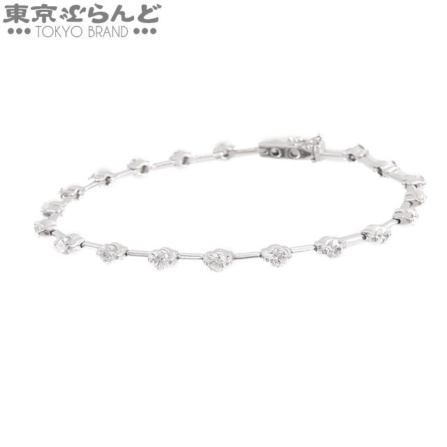 ライン LINE ダイヤモンド ブレスレット 21P ホワイトゴールド K18WG 