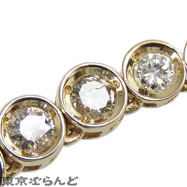 テニスネックレス イエローゴールド K18YG ダイヤモンド 103PD 5.00ct