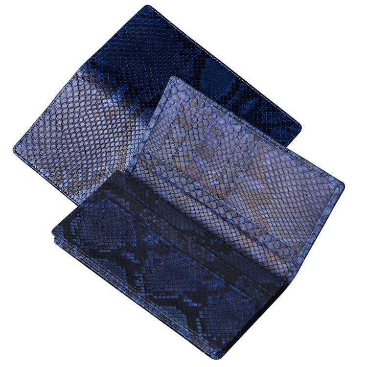 東京クロコダイル 財布 メンズ 長財布 藍染 日本製 パイソン 蛇革 ヘビ
