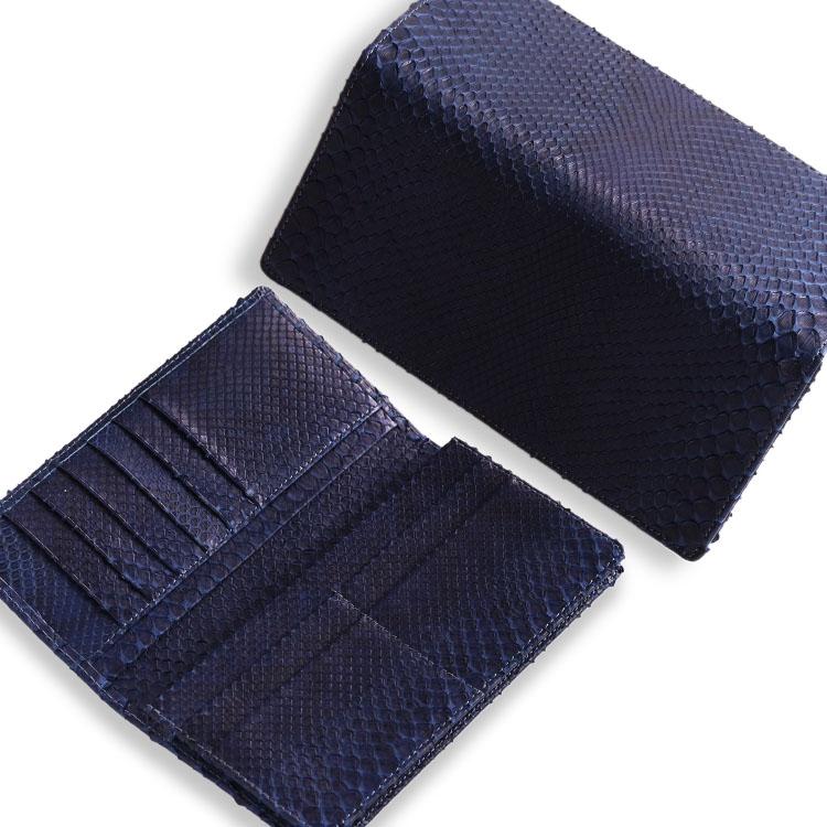 東京クロコダイル 財布 メンズ 長財布 藍染 日本製 パイソン 蛇革 ヘビ