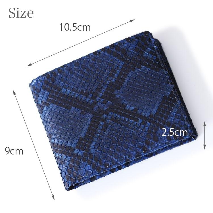 東京クロコダイル 小銭入れ メンズ 本革藍染 日本製 パイソン 財布 折