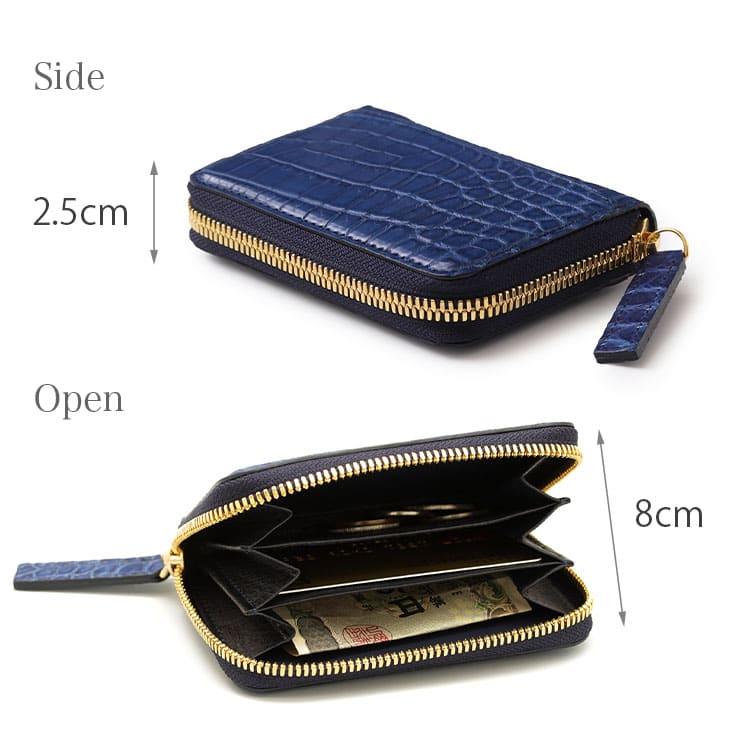 東京クロコダイル ナイル クロコダイル 藍染 日本製 ミニ財布 BELLY