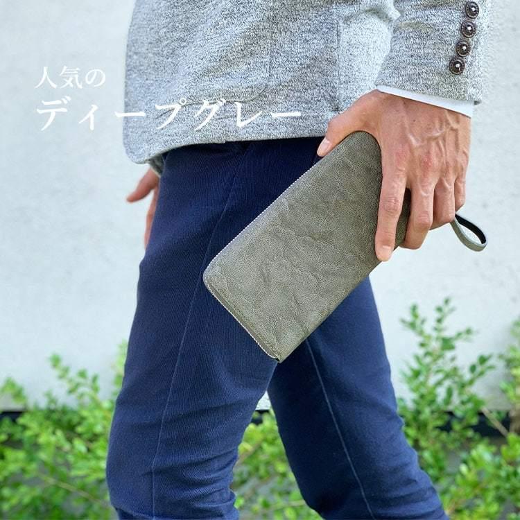 エレファント 長財布 象革 ゾウ革 ラウンドファスナー 財布 メンズ ...