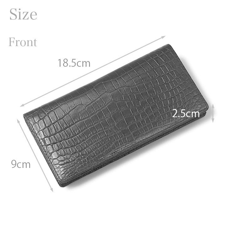 【専用】クロコダイル 財布 長財布 本物 メンズ 束入れ 黒 マット仕上げ ナイルクロコダイルマット無双薄マチ長財布 | 東京クロコダイル
