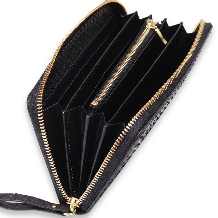 CROCODILE ラウンドファスナー パイソン エキゾチックレザー 金具 黄金パイソン 名刺ケース【池田工芸】日本最大のエキゾチック