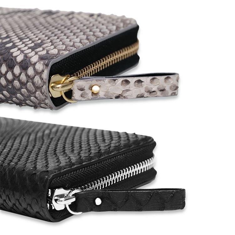 CROCODILE ラウンドファスナー パイソン エキゾチックレザー 金具 東京クロコダイル 財布 メンズ 長財布 パイソン 蛇革 ヘビ革
