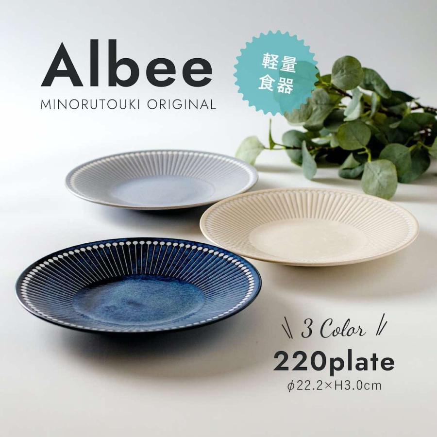 みのる陶器 Albee アルビー 大皿 おしゃれ 22cm 取り皿 パスタ皿 北欧