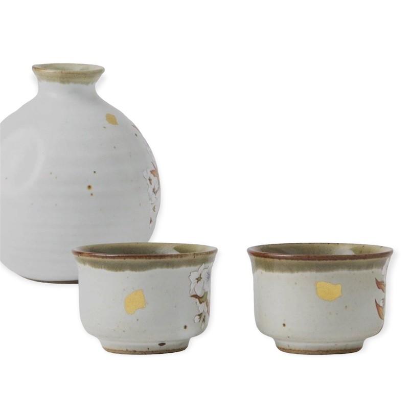 九谷焼 晩酌セット 金箔山桜に鳥 徳利 おちょこ 酒器 おしゃれ 九谷焼 晩酌セット 金箔山桜に鳥 徳利 おちょこ 酒器 おしゃれ
