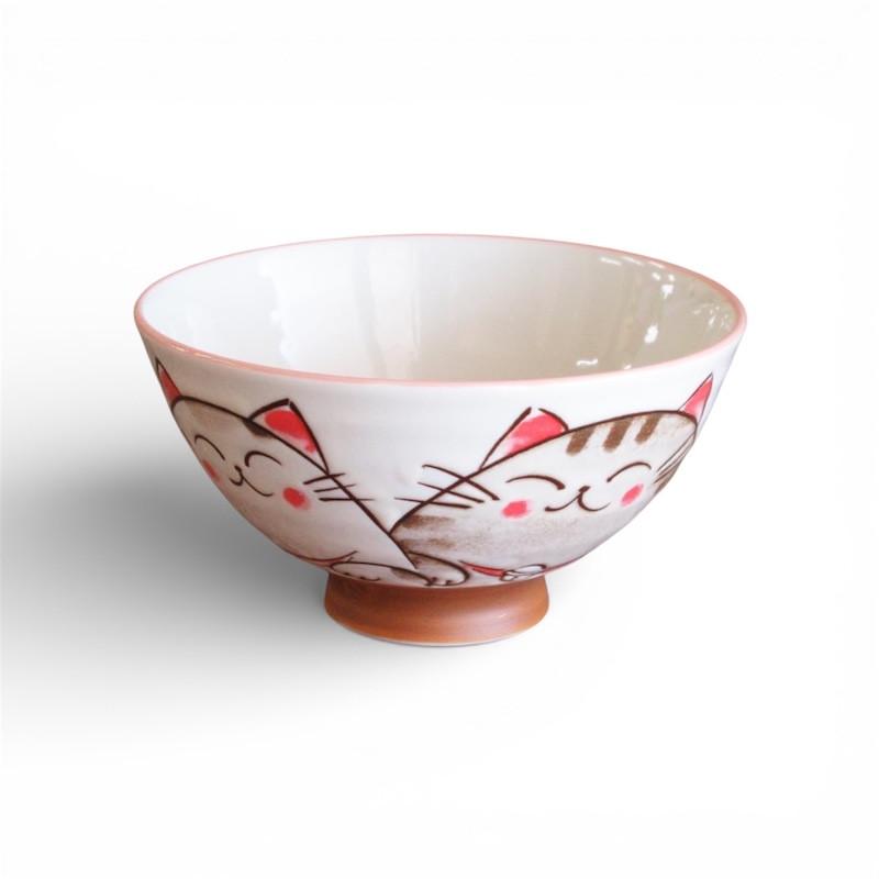 茶碗セット 夫婦茶碗 ご飯茶碗 おしゃれ ペア 粉引ミケ ねこ 茶碗