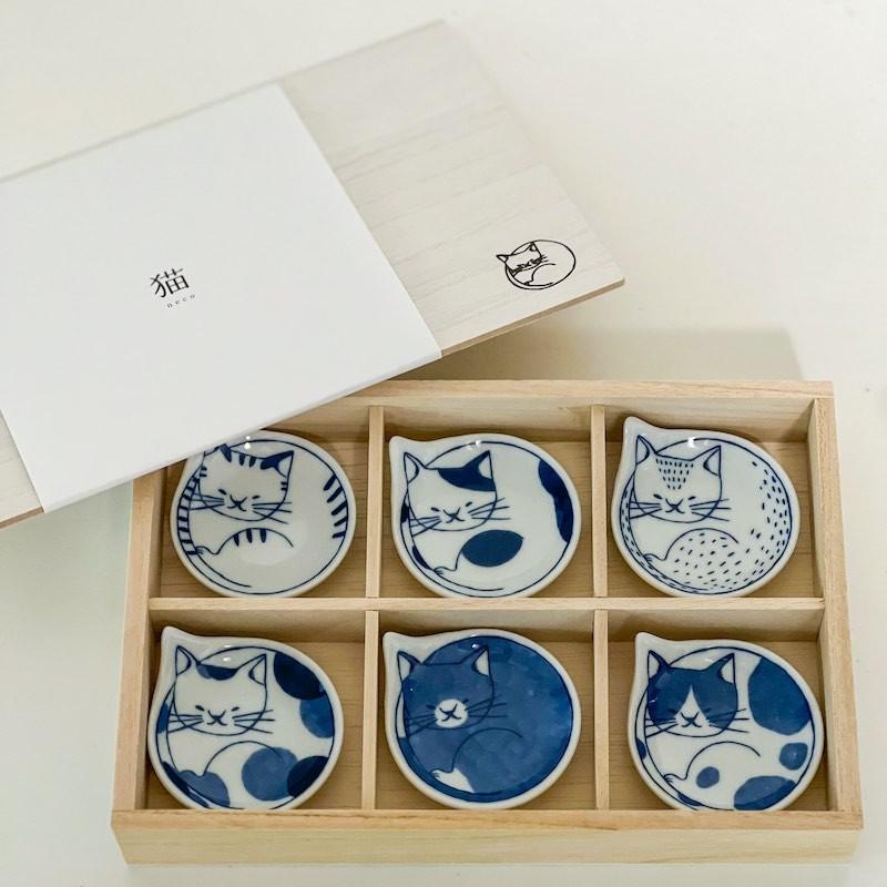 石丸陶芸 豆neco皿 coneco ねこ 豆皿 箸置き 6枚セット おしゃれ 北欧