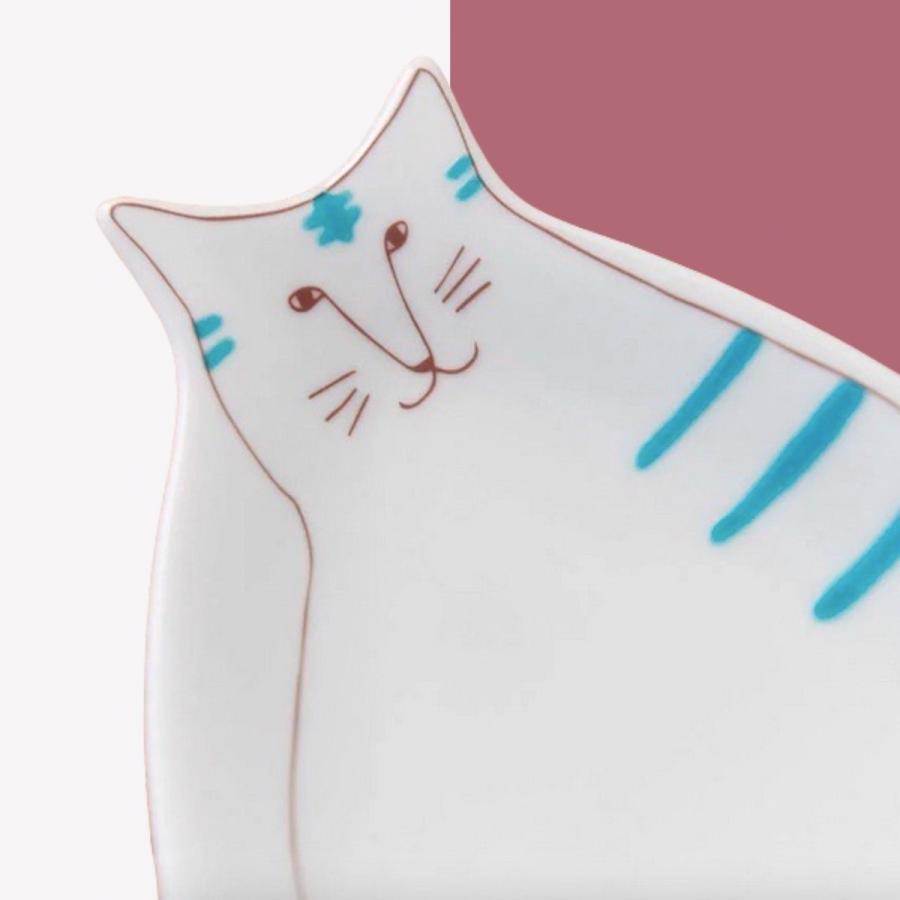 九谷焼 ハレクタニ ねこ皿 中皿 大皿 おしゃれ 猫 ネコ皿 食器 日本製