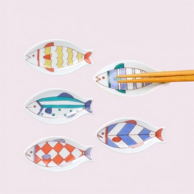 陶器製箸置きセット 魚・花・鳥デザイン