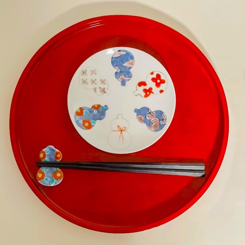 有田焼 伊万里瓢箪 小皿 中皿 おしゃれ 六瓢箪 瓢箪 5寸丸皿 丸