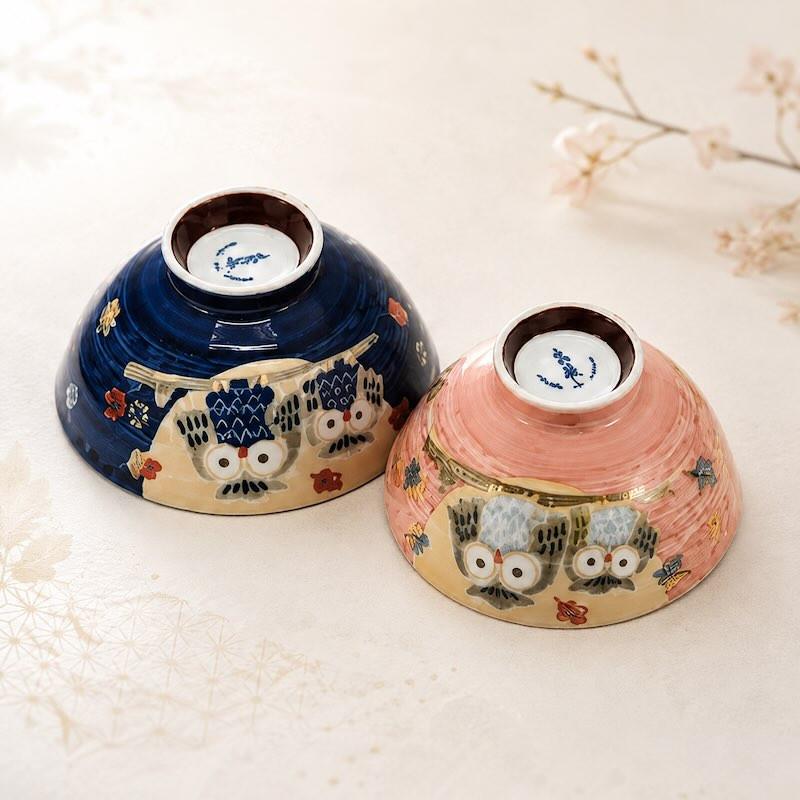 ふくろう 茶碗 おしゃれ 茶碗セット 夫婦茶碗 ご飯茶碗 日本製 ペア