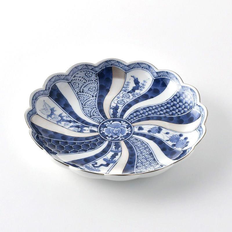 波佐見焼 和食器 林九郎窯 日本製 林九郎 皿 3枚セット 林九郎窯 プレート 19.5cm 銀彩祥瑞 波佐見焼 皿 おしゃれ 銀彩