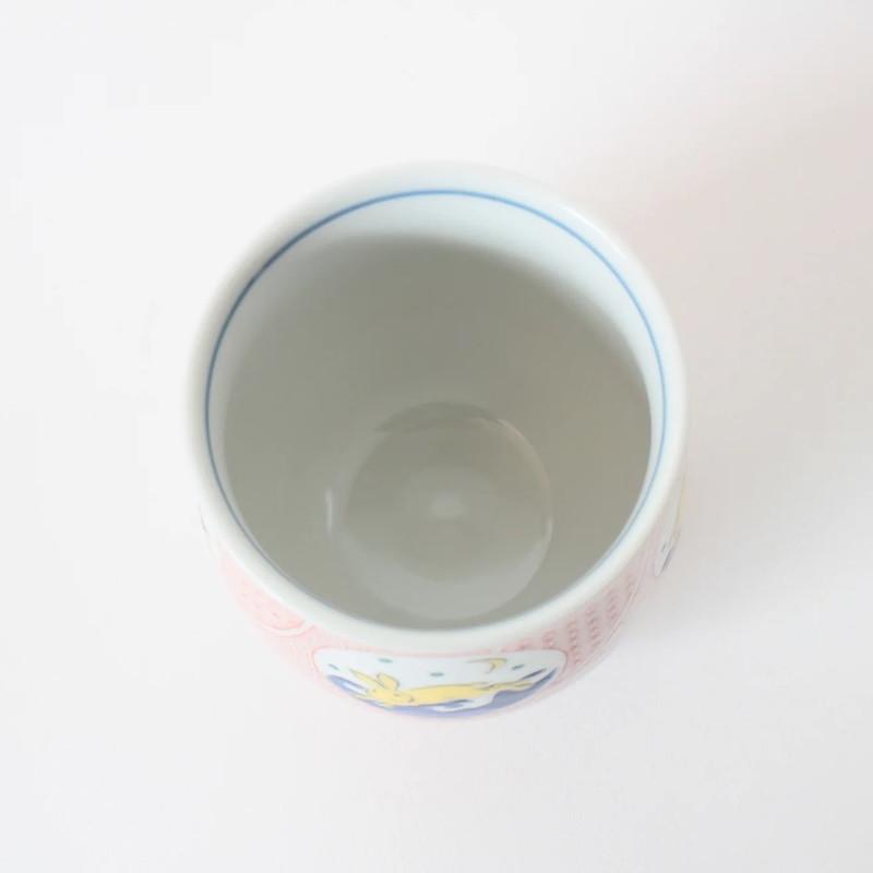 九谷焼 湯呑 赤絵うさぎ 湯呑み おしゃれ 湯のみ 日本製 かわいい 和
