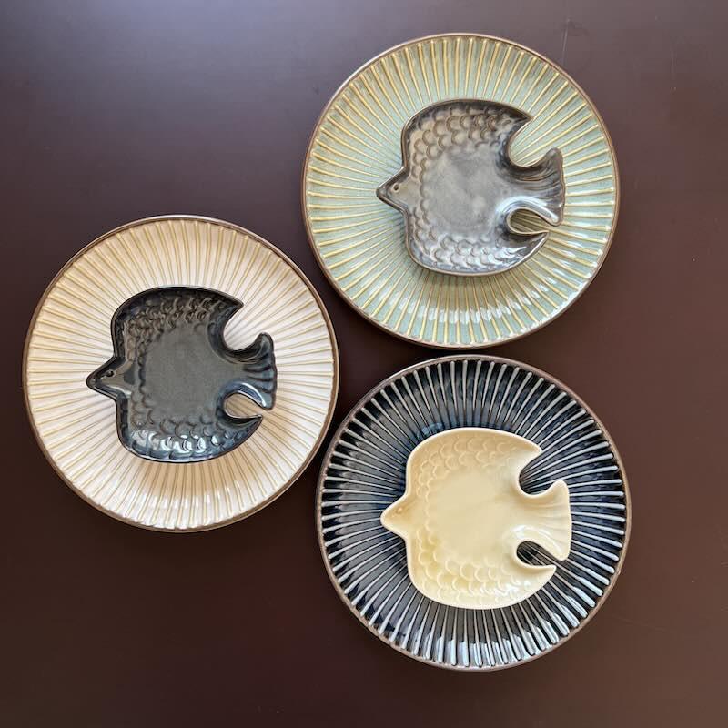 みのる陶器 窯変センダン sendan 小皿 おしゃれ 16cm しのぎ 皿 中皿