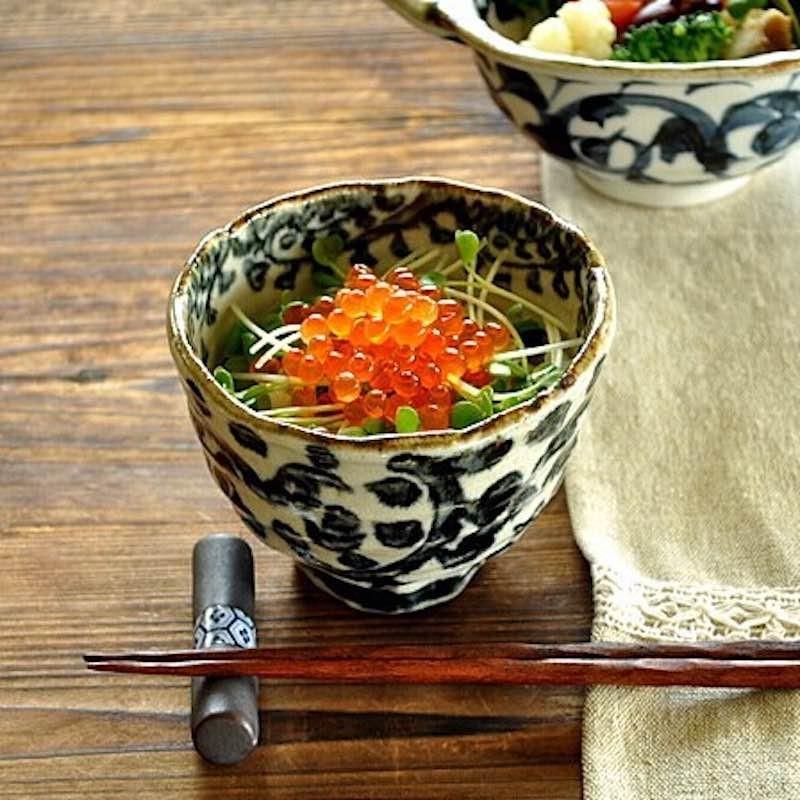 手書きたこ唐草 姫丼 小丼 茶碗 小鉢 カップ おしゃれ 日本製 美濃焼