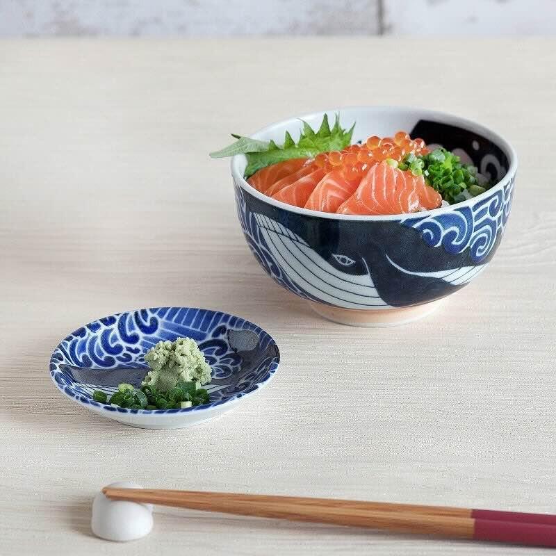 白波くじら 豆皿 おしゃれ 北欧 小皿 醤油皿 3寸小皿 美濃焼 日本製 和