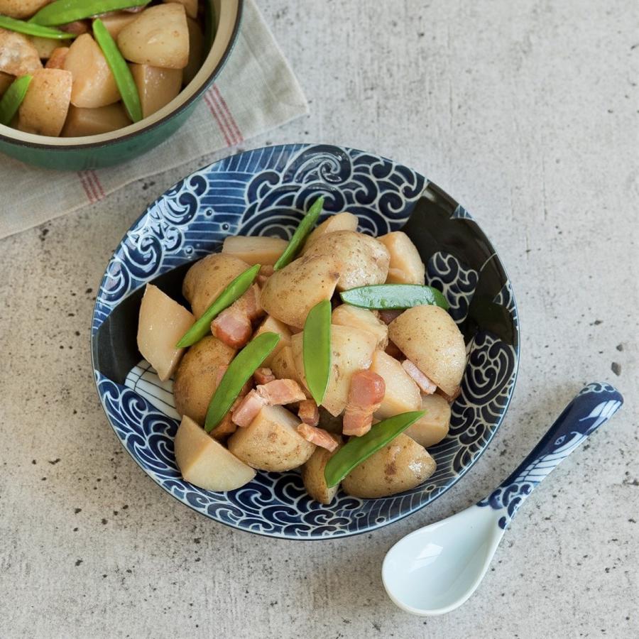 白波くじら 皿 深皿 22cm 中皿 大皿 カレー皿 おしゃれ クジラ 美濃焼