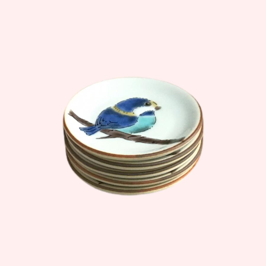 九谷焼 山雀 箸置き セット おしゃれ 姫皿 陶器 5枚セット 鳥 日本製
